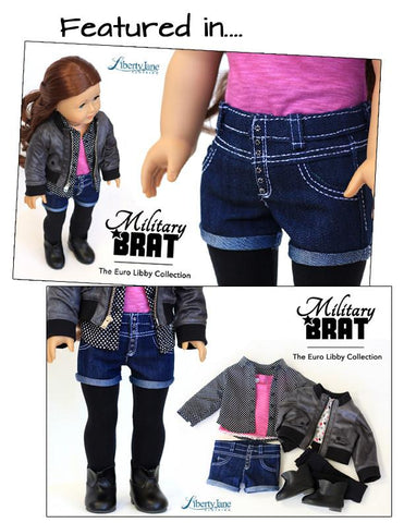 Liberty Jane 18 Inch Modern High-Waisted Jeans 18" Doll Clothes Pattern larougetdelisle