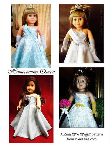 Little Miss Muffett 18 Inch Modern Homecoming Queen 18" Doll Clothes Pattern larougetdelisle