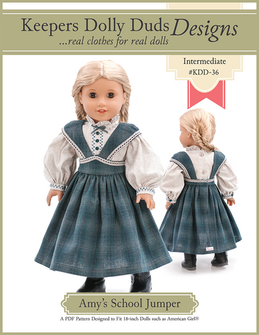 Keepers Dolly Duds Designs 18 Inch Historical Amy's School Jumper 18" Doll Clothes Pattern larougetdelisle