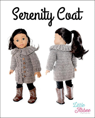Little Abbee Crochet Serenity Coat 18" Doll Crochet Pattern larougetdelisle