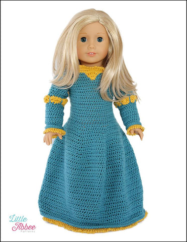Little Abbee Crochet Medieval Princess Dress Crochet Pattern for 18" Dolls larougetdelisle