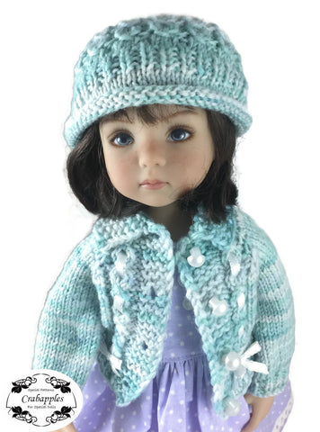 Crabapples Little Darling Eyelet Cable Hat Knitting Pattern for Little Darling Dolls larougetdelisle