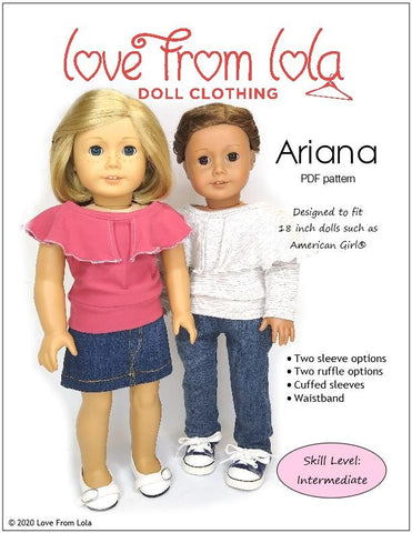 Love From Lola 18 Inch Modern Ariana 18" Doll Clothes Pattern larougetdelisle