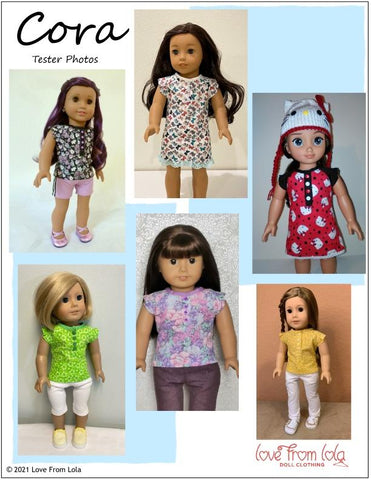 Love From Lola 18 Inch Modern Cora Top and Dress 18" Doll Clothes Pattern larougetdelisle