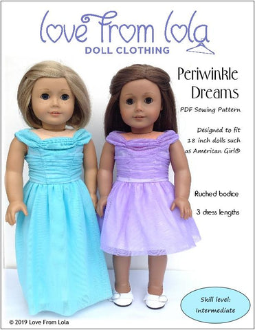 Love From Lola 18 Inch Modern Periwinkle Dreams 18" Doll Clothes Pattern larougetdelisle
