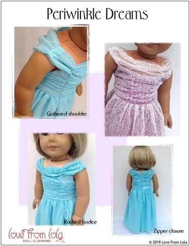 Love From Lola 18 Inch Modern Periwinkle Dreams 18" Doll Clothes Pattern larougetdelisle