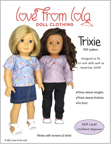 Love From Lola 18 Inch Modern Trixie 18" Doll Clothes Pattern larougetdelisle