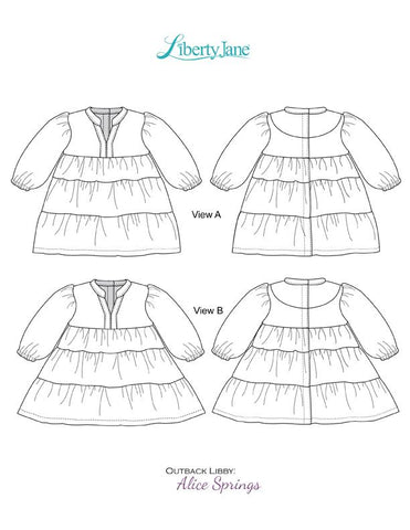 Liberty Jane 18 Inch Modern Alice Springs Dress 18” Doll Clothes Pattern larougetdelisle