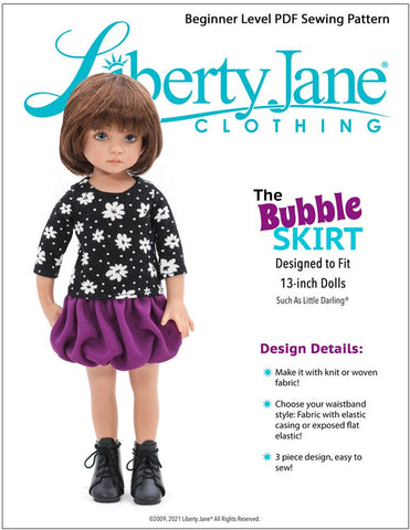 Liberty Jane Little Darling Bubble Skirt Doll Clothes Pattern For Little Darling Dolls larougetdelisle
