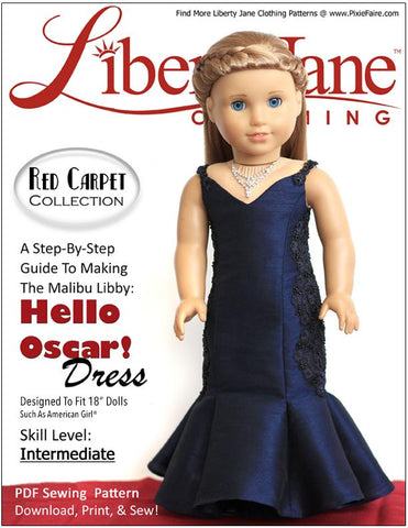 Liberty Jane 18 Inch Modern Hello Oscar Dress 18" Doll Clothes Pattern larougetdelisle