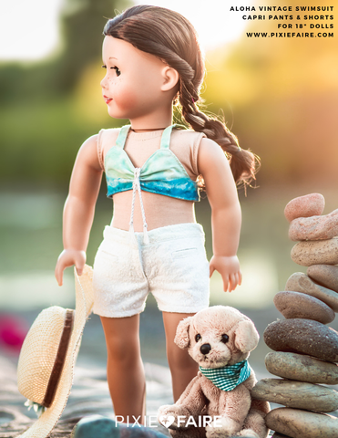 Forever 18 Inches 18 Inch Historical Aloha Vintage Swimsuit 18" Doll Clothes Pattern larougetdelisle
