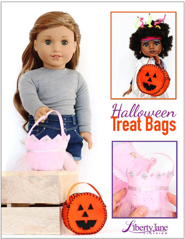 Liberty Jane 18 Inch Modern Halloween Treat Bags 13" - 18" Doll Clothes Pattern larougetdelisle