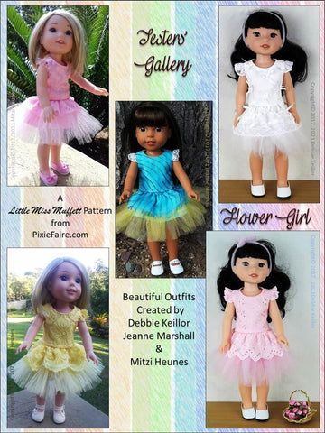 Little Miss Muffett WellieWishers Flower Girl 14.5" Doll Clothes Pattern larougetdelisle