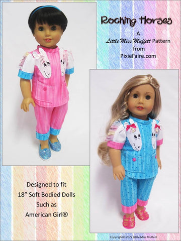 Little Miss Muffett 18 Inch Modern Rocking Horses 18" Doll Clothes Pattern larougetdelisle