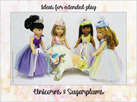 Little Miss Muffett WellieWishers Unicorns & Sugarplums 14.5" Doll Clothes Pattern larougetdelisle