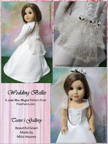 Little Miss Muffett 18 Inch Modern Wedding Belles 18" Doll Clothes Pattern larougetdelisle