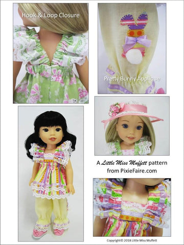 Little Miss Muffett WellieWishers Easter Parade 14.5" Doll Clothes Pattern larougetdelisle