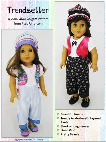 Little Miss Muffett 18 Inch Modern Trendsetter Jumpsuit 18" Doll Clothes Pattern larougetdelisle