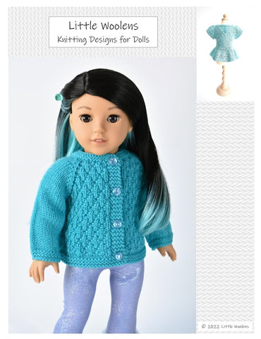 Little Woolens Designs Knitting Aspen Heights Quilted Jacket 18" Doll Clothes Knitting Pattern larougetdelisle