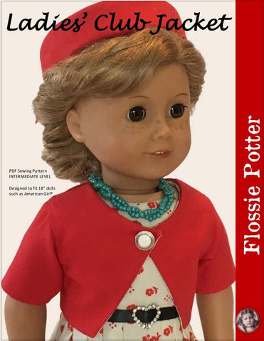 Flossie Potter 18 Inch Historical Ladies' Club Jacket 18" Doll Clothes Pattern larougetdelisle