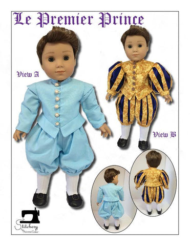 Stitchery By Snowflake 18 Inch Historical Le Premier Prince 18" Doll Clothes Pattern larougetdelisle