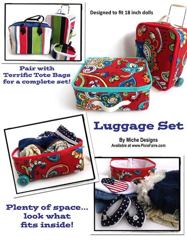Miche Designs 18 Inch Modern Luggage Set 18" Doll Accessories larougetdelisle