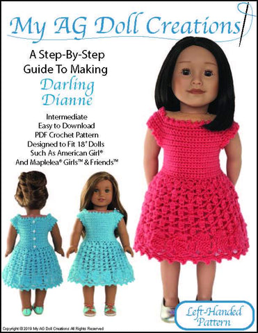 My AG Doll Creations Crochet Darling Dianne Dress 18" Doll Crochet Pattern larougetdelisle