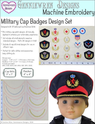Genniewren Machine Embroidery Design Military Cap Badges Machine Embroidery Design Set larougetdelisle
