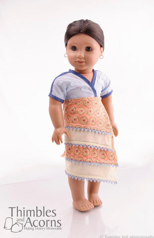 Thimbles and Acorns 18 Inch Historical Minoan Wrap Skirt and Blouse 16" and 18" Doll Clothes larougetdelisle