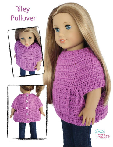 Little Abbee Crochet Riley Pullover 18" Doll Crochet Pattern larougetdelisle