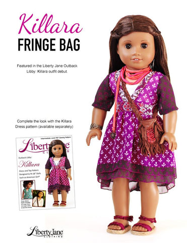 Liberty Jane 18 Inch Modern Killara Fringe Bag 18" Doll Accessory Pattern larougetdelisle