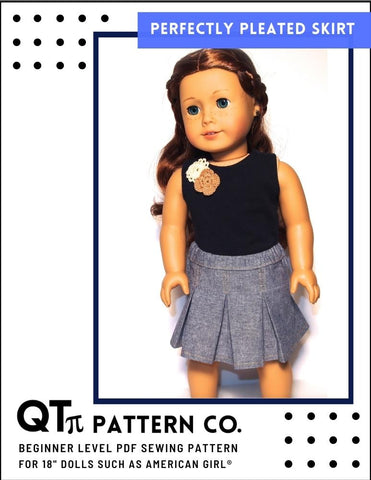 QTπ Pattern Co 18 Inch Modern Perfectly Pleated Skirt 18" Doll Clothes larougetdelisle