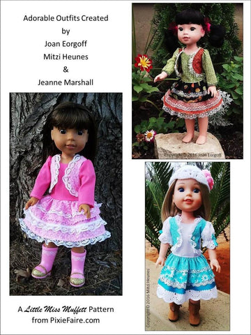 Little Miss Muffett WellieWishers Pinkie Dress 14.5" Doll Clothes Pattern larougetdelisle