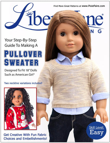 Liberty Jane 18 Inch Modern Pullover Sweater 18" Doll Clothes Pattern larougetdelisle