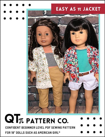QTπ Pattern Co 18 Inch Modern Easy as π Jacket 18" Doll Clothes Pattern larougetdelisle