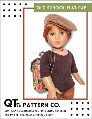 QTπ Pattern Co 18 Inch Modern Old School Flat Cap 18" Doll Accessories larougetdelisle