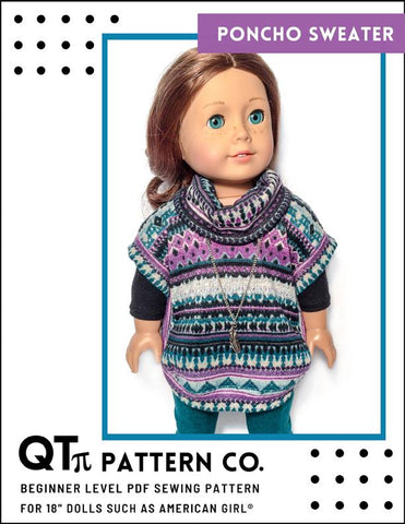 QTπ Pattern Co 18 Inch Modern Poncho Sweater 18" Doll Clothes larougetdelisle