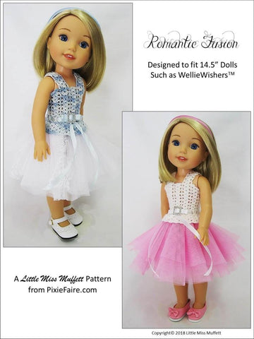 Little Miss Muffett WellieWishers Romantic Fusion 14.5" Doll Clothes Crochet Pattern larougetdelisle