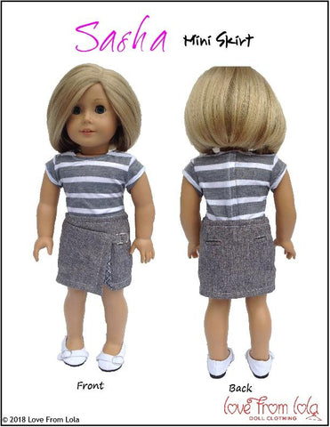 Love From Lola 18 Inch Modern Sasha Mini Skirt 18" Doll Clothes Pattern larougetdelisle