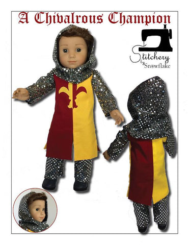 Stitchery By Snowflake 18 Inch Historical A Chivalrous Champion 18" Doll Clothes Pattern larougetdelisle