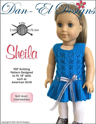 Dan-El Designs Knitting Sheila 18" Doll Clothes Knitting Pattern larougetdelisle