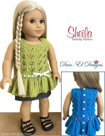 Dan-El Designs Knitting Sheila 18" Doll Clothes Knitting Pattern larougetdelisle