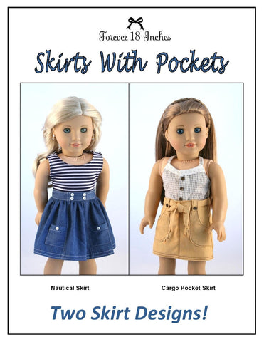 Forever 18 Inches 18 Inch Modern Skirts With Pockets Bundle 18" Doll Clothes larougetdelisle