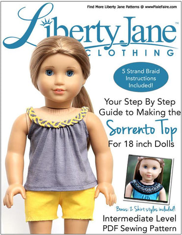 Liberty Jane 18 Inch Modern Sorrento Top 18" Doll Clothes Pattern larougetdelisle