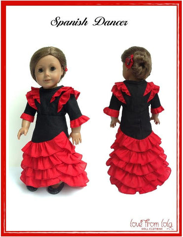 Love From Lola 18 Inch Modern Spanish Dancer 18" Doll Clothes Pattern larougetdelisle