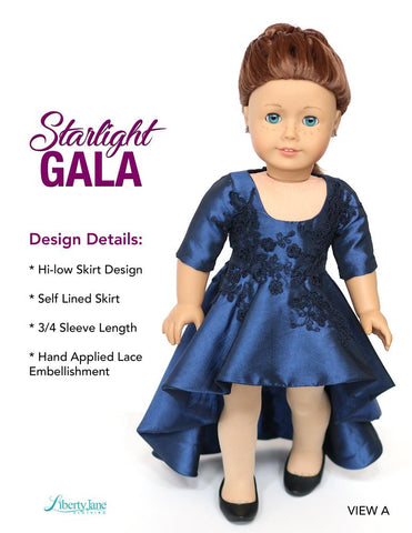 Liberty Jane 18 Inch Modern Starlight Gala Dress 18" Doll Clothes Pattern larougetdelisle