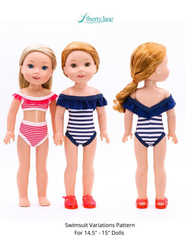 Liberty Jane WellieWishers Swimsuit Variations 14.5" -15" Doll Clothes Pattern larougetdelisle
