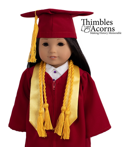 Thimbles and Acorns 18 Inch Modern Graduation Regalia 18" Doll Clothes Pattern larougetdelisle