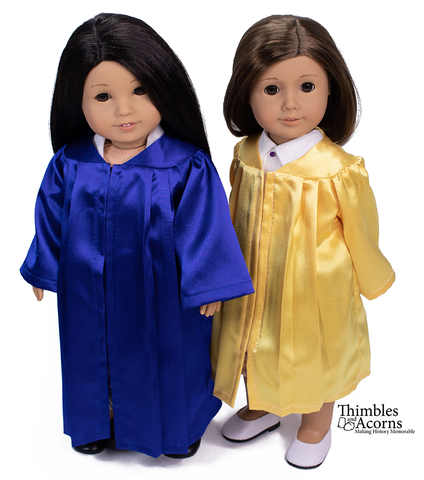 Thimbles and Acorns 18 Inch Modern Graduation Gown 18" Doll Clothes Pattern larougetdelisle