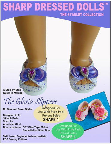 Sharp Dressed Dolls Shoes The Gloria Slippers 18" Doll Shoe Pattern larougetdelisle